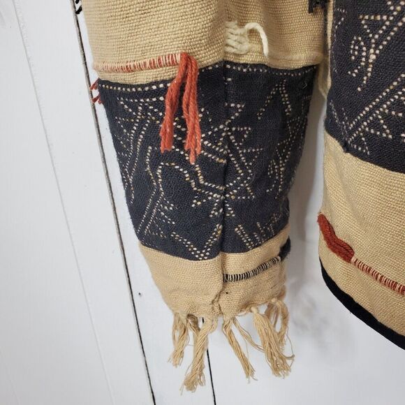 Vintage New Directions Jacket Patchwork Fringe Granny Cabincore Unique Womens S - Picture 4 of 11